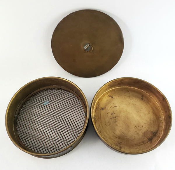 Vintage Brass Stackable Lab Sieves Set of 4  Fisher Scientific Co and Elmer & Amend