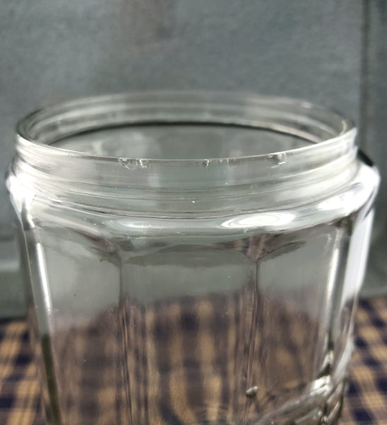 Antique Hoosier Cabinet Glass COFFEE Jar with Tin Lid