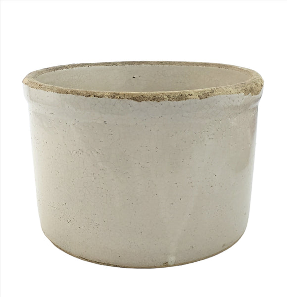 Antique White Salt Glazed Stoneware Crock 3 Quart