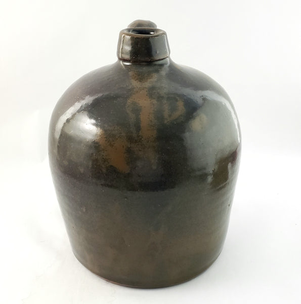 Antique Brown Mottled One Gallon Whiskey Jug