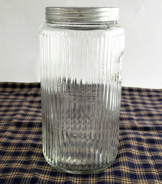 Antique Hoosier Cabinet Traditional Mission Glass Coffee Jar with Lid