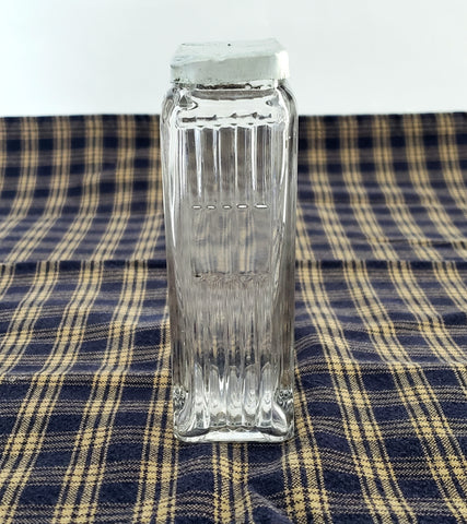 Antique Hoosier Cabinet Rectangular Glass Mission Spice Jar Blank Label Circa 1912