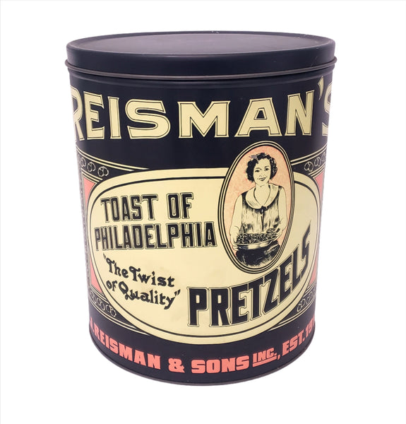 Vintage Reisman's Large Metal Pretzel Tin 12" Philadelphia PA