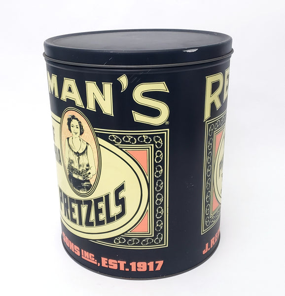 Vintage Reisman's Large Metal Pretzel Tin 12" Philadelphia PA