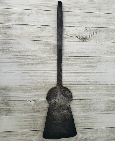 Antique Hand Forged Wrought Iron Spatula Key Hole Blade Blacksmith Crafted 18"