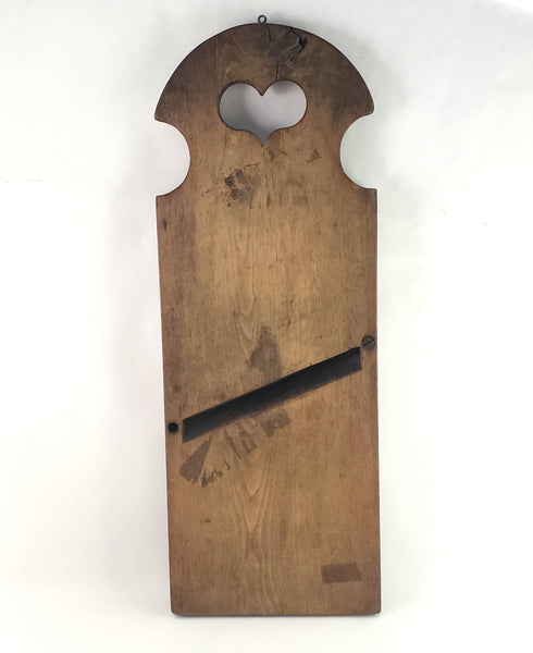 Antique Pennsylvania Dutch Wooden Slaw Board Carved Heart Cut-Out Handle