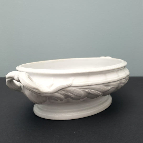 Antique White Ironstone Vegetable Tureen No Lid Ceres Wheat & Rope Elsmore & Forster