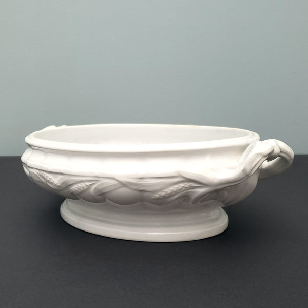 Antique White Ironstone Vegetable Tureen No Lid Ceres Wheat & Rope Elsmore & Forster