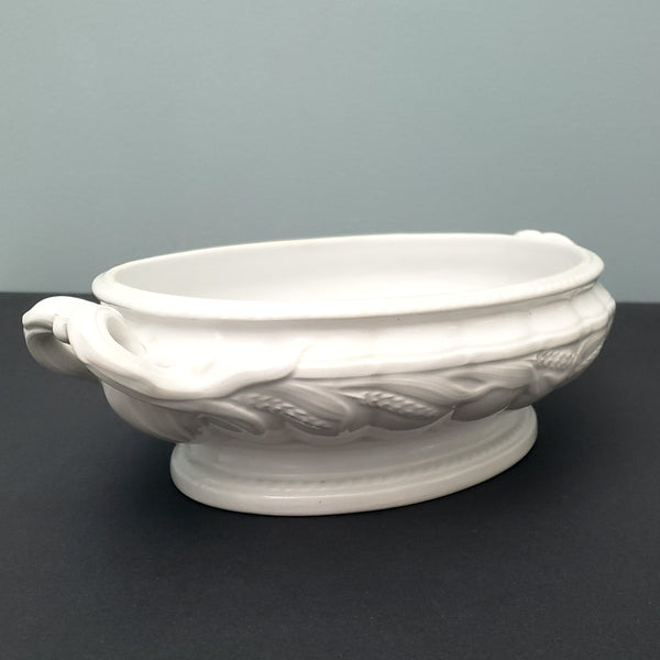 Antique White Ironstone Vegetable Tureen No Lid Ceres Wheat & Rope Elsmore & Forster