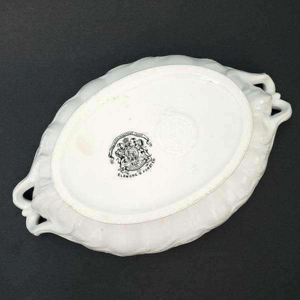 Antique White Ironstone Vegetable Tureen No Lid Ceres Wheat & Rope Elsmore & Forster