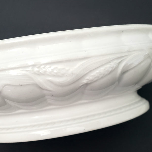 Antique White Ironstone Vegetable Tureen No Lid Ceres Wheat & Rope Elsmore & Forster