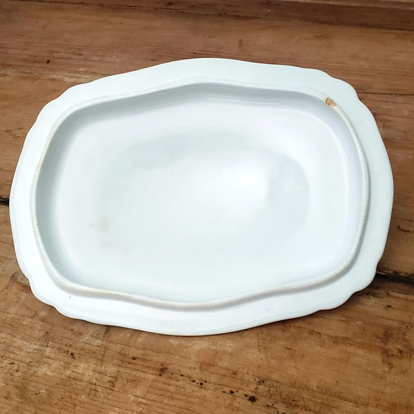 Antique White Ironstone Vegetable Tureen with Lid by Johnson Brothers