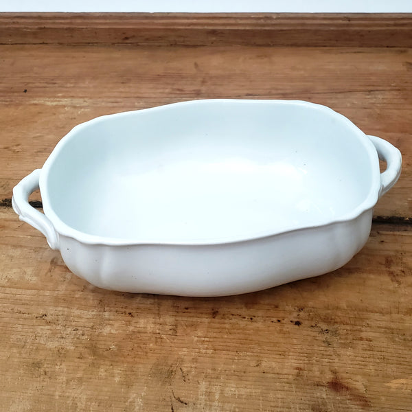 Antique White Ironstone Vegetable Tureen with Lid by Johnson Brothers