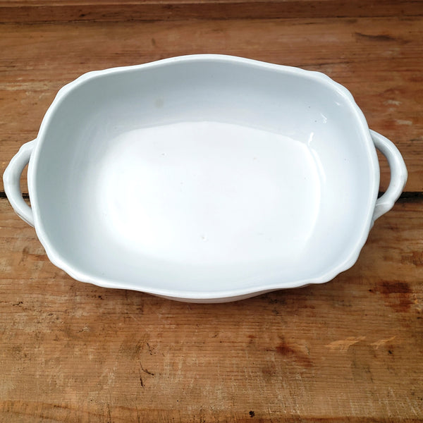 Antique White Ironstone Vegetable Tureen with Lid by Johnson Brothers