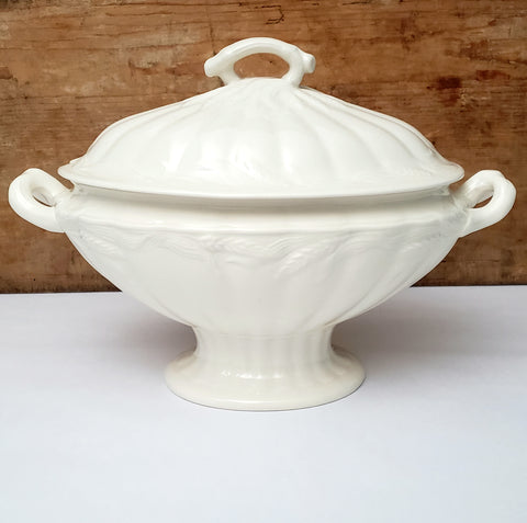 Large Antique Cream Ironstone Tureen with Lid 13" by Wilkinson LTD England