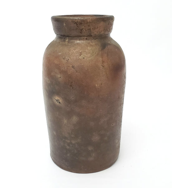 Antique 19th Century Stoneware Pottery Oyster Pickling Jar 1 Quart 7 1/2"