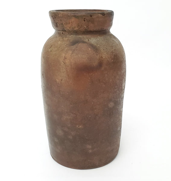 Antique 19th Century Stoneware Pottery Oyster Pickling Jar 1 Quart 7 1/2"