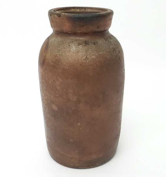 Antique 19th Century Stoneware Pottery Oyster Pickling Jar 1 Quart 7 1/2"