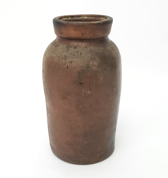 Antique 19th Century Stoneware Pottery Oyster Pickling Jar 1 Quart 7 1/2"