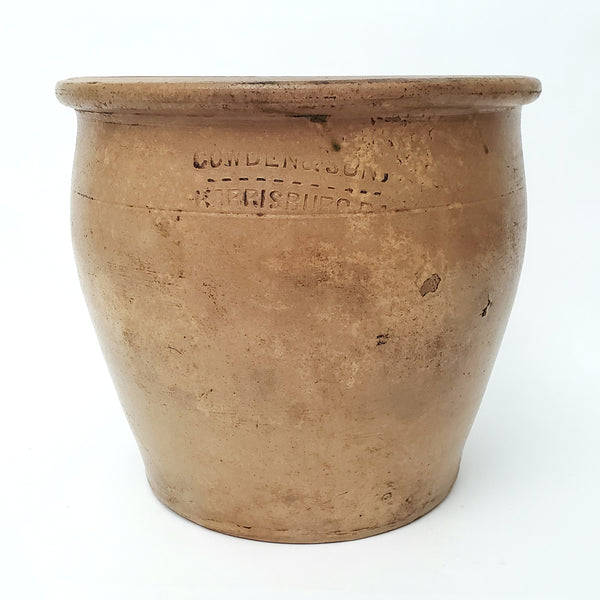 Antique Cowden & Son 1 Gal. Stoneware Crock Harrisburg, Pennsylvania