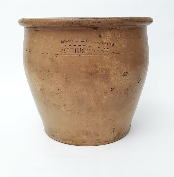 Antique Cowden & Son 1 Gal. Stoneware Crock Harrisburg, Pennsylvania