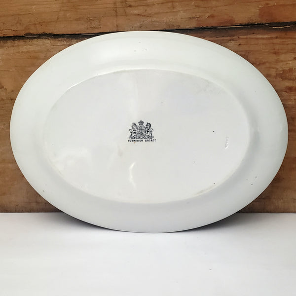 Antique White Ironstone Large 16" Oval Platter Crazing Tomkinson & Bro & Co. England