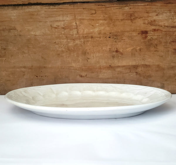 Antique White Ironstone Large 16" Oval Platter Crazing Tomkinson & Bro & Co. England