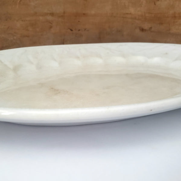 Antique White Ironstone Large 16" Oval Platter Crazing Tomkinson & Bro & Co. England