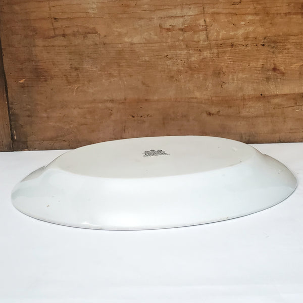 Antique White Ironstone Large 16" Oval Platter Crazing Tomkinson & Bro & Co. England