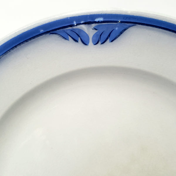 Antique Blue & White Ironstone Tulip 3 Piece Cup, Saucer, Plate Elsmore & Forster England