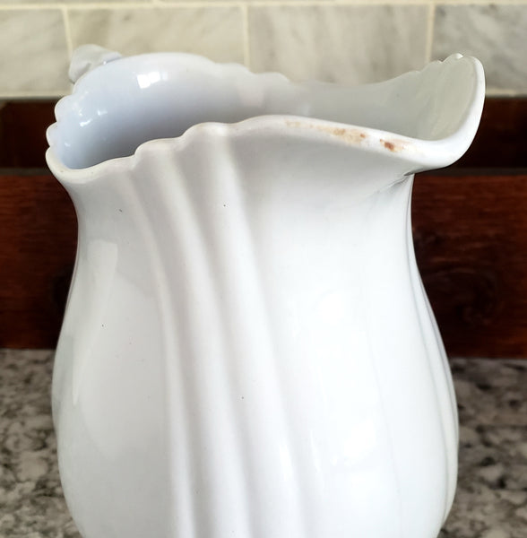 Antique White Ironstone Pitcher 7" by Johnson Brothers England