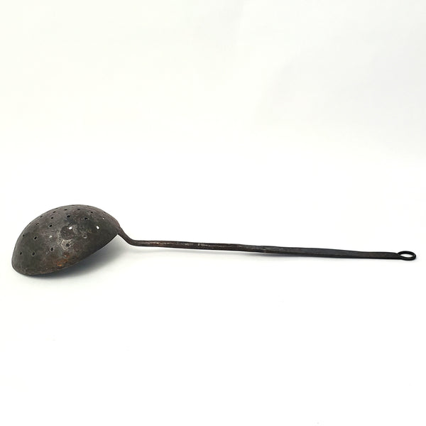 Antique Rustic Iron Ladle and Skimmer Ring End Kitchen Hearth Accent