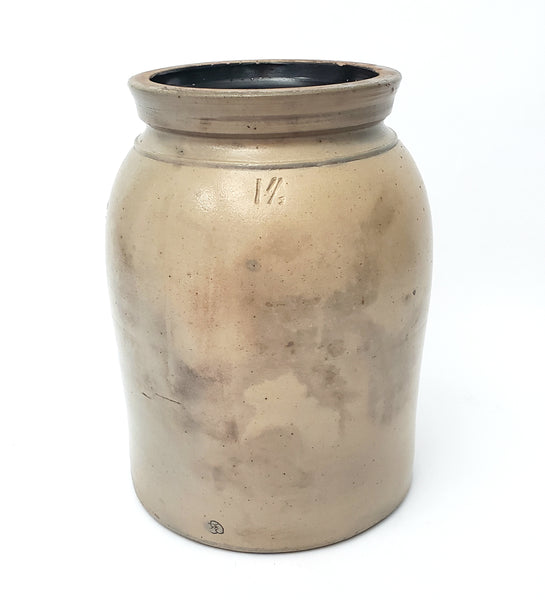 Large Antique Glazed Stoneware Preserve Storage Jar Crock 10" Gallon