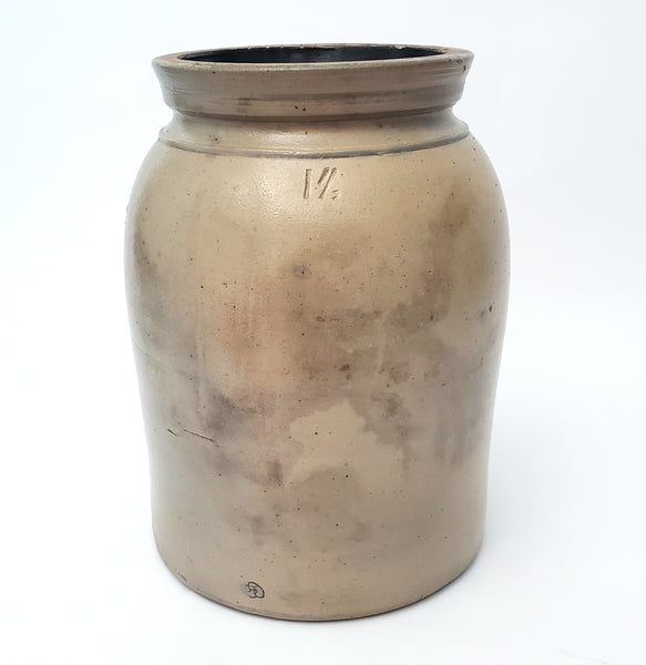 Large Antique Glazed Stoneware Preserve Storage Jar Crock 10" Gallon