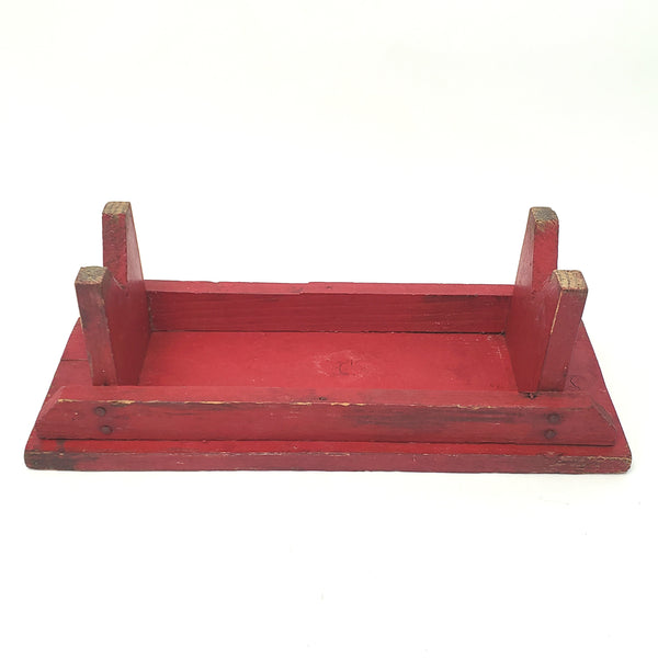 Vintage Red Wooden Farmhouse Foot Stool