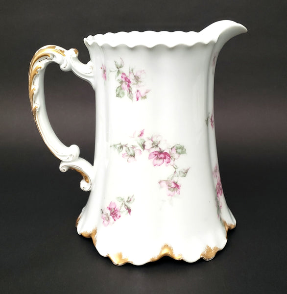 Haviland 64oz Pitcher Pink Floral Schleiger 57A Limoges, France ~ Not Perfect