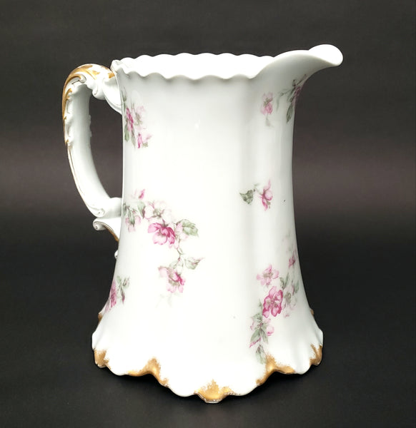 Haviland 64oz Pitcher Pink Floral Schleiger 57A Limoges, France ~ Not Perfect