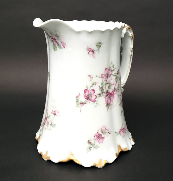 Haviland 64oz Pitcher Pink Floral Schleiger 57A Limoges, France ~ Not Perfect