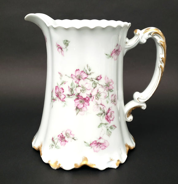 Haviland 64oz Pitcher Pink Floral Schleiger 57A Limoges, France ~ Not Perfect