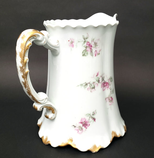 Haviland 64oz Pitcher Pink Floral Schleiger 57A Limoges, France ~ Not Perfect