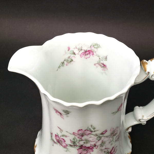 Haviland 64oz Pitcher Pink Floral Schleiger 57A Limoges, France ~ Not Perfect