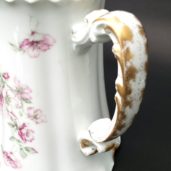 Haviland 64oz Pitcher Pink Floral Schleiger 57A Limoges, France ~ Not Perfect