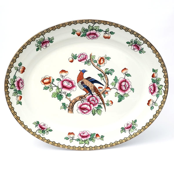 Antique Oval Platter Pheasant 16 3/4" by F. Winkle & Co. England Whieldon Ware