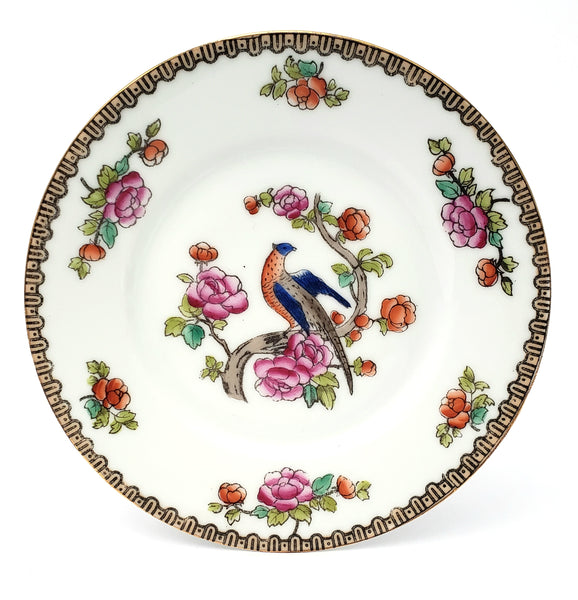 Antique Victoria Austria Bread & Butter Plates Set of 5 Pheasant & Floral Floral