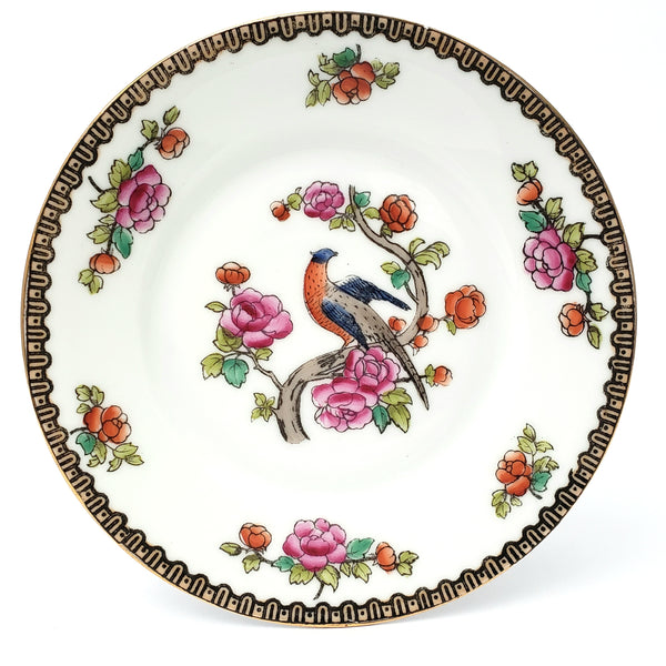 Antique Victoria Austria Bread & Butter Plates Set of 5 Pheasant & Floral Floral