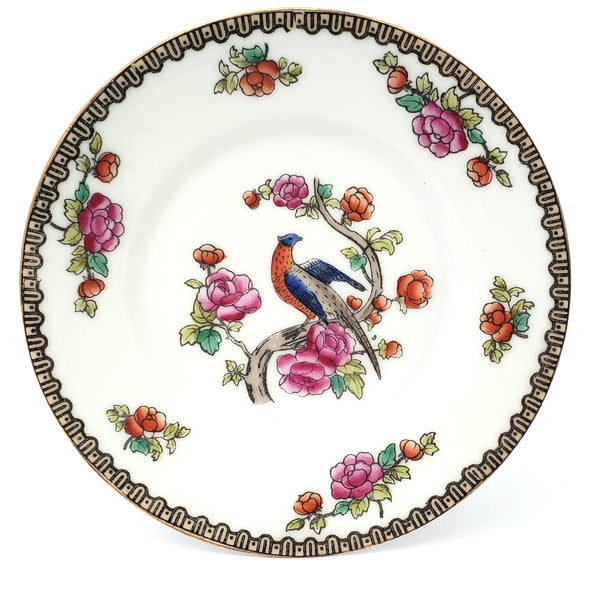 Antique Victoria Austria Bread & Butter Plates Set of 5 Pheasant & Floral Floral