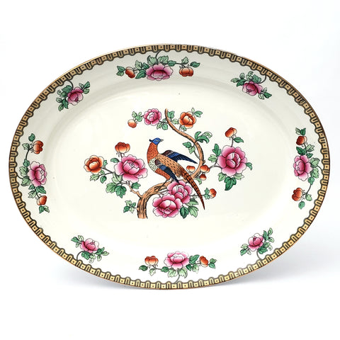 Large 18" Oval Platter "Pheasant" by F. Winkle & Co. England Whieldon Ware