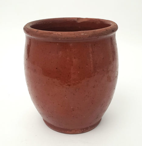 Antique Glazed Redware Apple Butter Crock Southeastern Pennsylvania