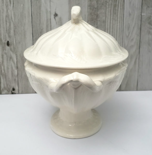 Large Antique Cream Ironstone Tureen with Lid 13" Wheat Pattern Wilkinson England