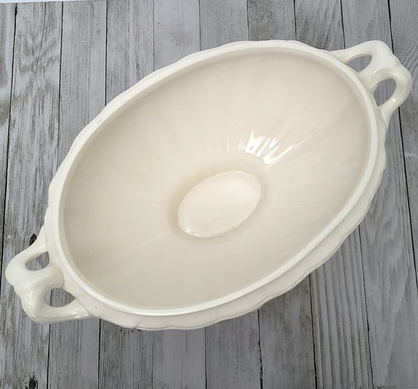 Large Antique Cream Ironstone Tureen with Lid 13" Wheat Pattern Wilkinson England